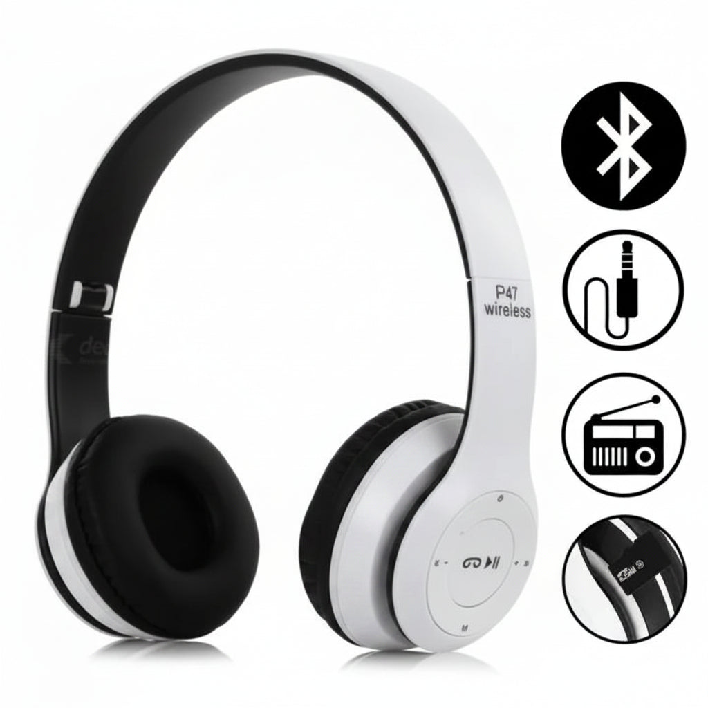 P47 Wireless Bluetooth Foldable Wireless Headphones - Each