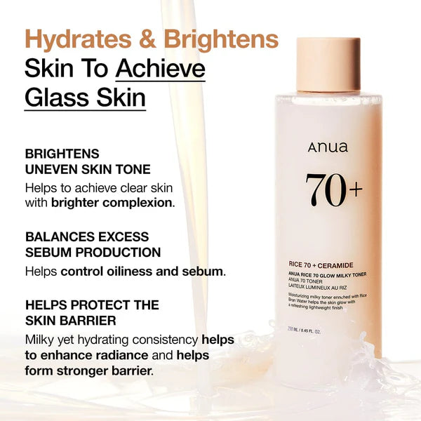 Anua Rice 70 Glow Milky Toner - 250ml