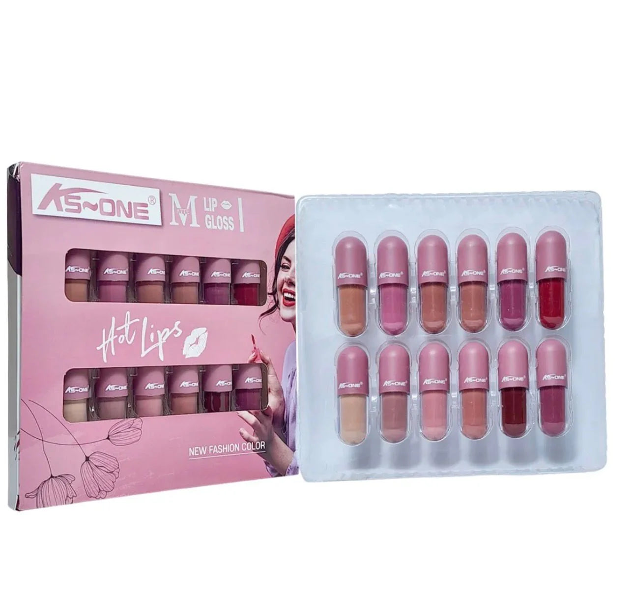Ks~ONE Matte Hot Lips Lip Gloss Set - Pack of 12