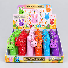 Huda Matte Me Bunny Cartoon Keychain Lip Balm
