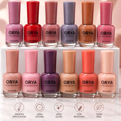 ORYA Permenant  Nail polish - Pack Of 12 - Each 15ml