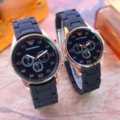 Emporio Armani chronograph couple watch set - WITH BOX