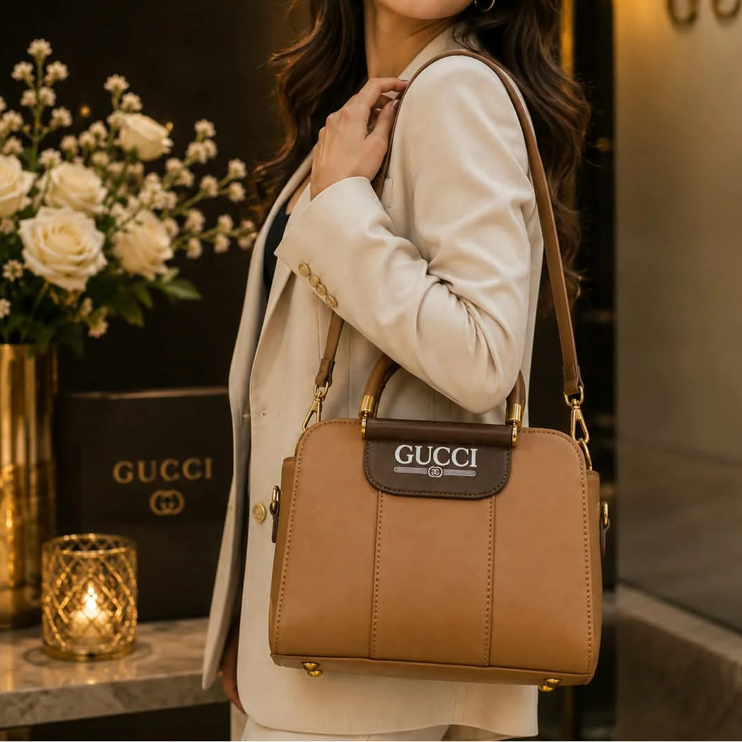 GUCCI Two Tone Top Handle Handbag