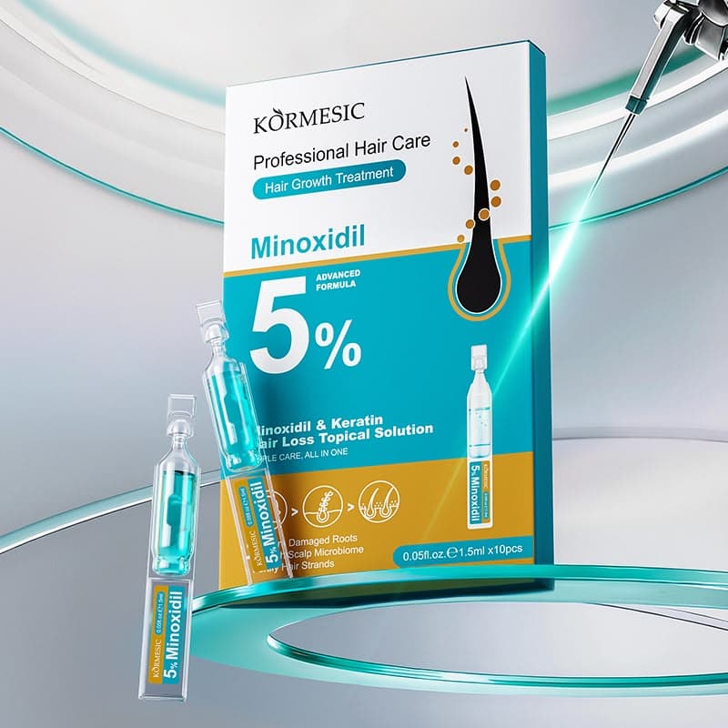 Kormesic Minoxidil 5% & Keratin Hair Loss Topical Solution – 10 × 1.5ml