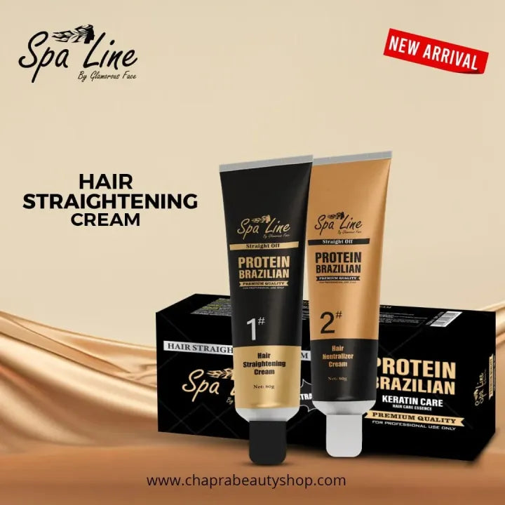 Keratin Protein Brazilian Spa Line Hair Straightening Cream Straight Off