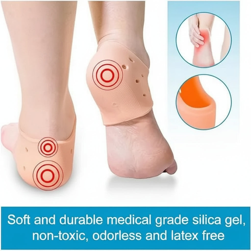 Half Cover Sock Silicone Gel Heel Pad Socks for Pain Relief