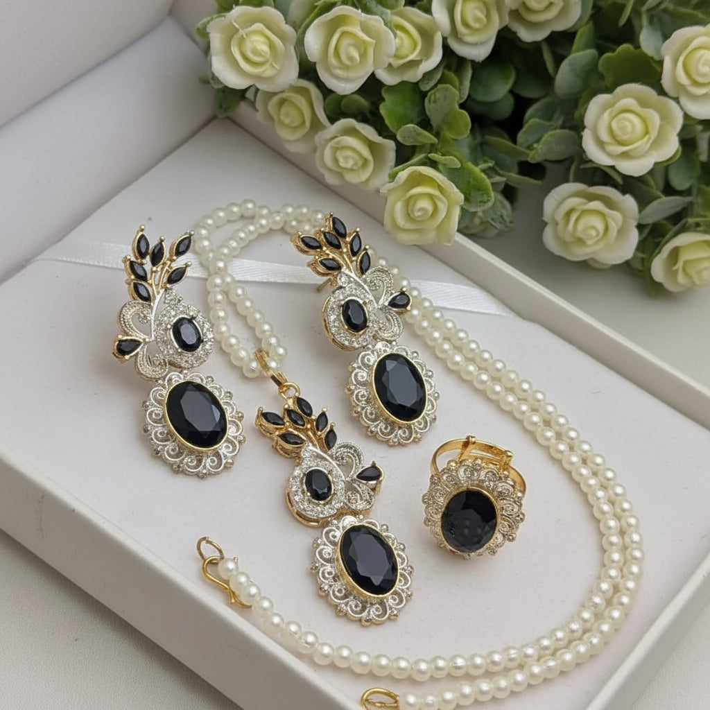 Zircon Combo Party Set – High Quality Oval Shape Jewellery