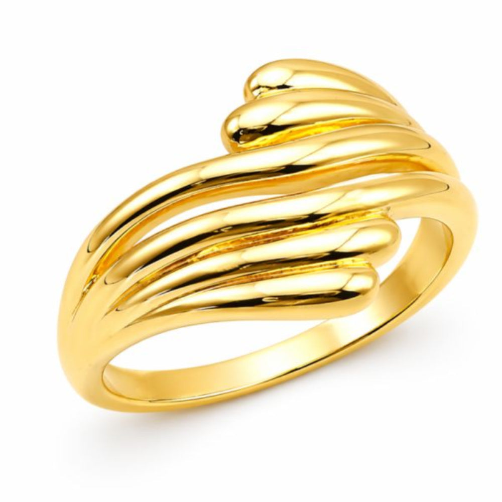 Stainless Steel rippled or wave Adjustable Ring