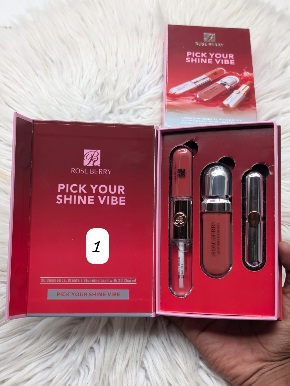 Rose berry 3D makeup kit 3-in-1 set
