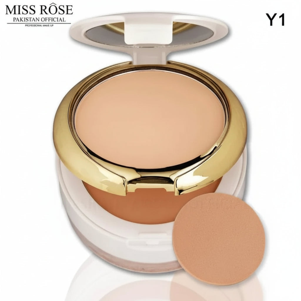 MISS ROSE (3 in 1) Professional 3D Pearl Whitening Compact & Loose Powder - 45g
