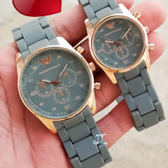 Emporio Armani chronograph couple watch set - WITH BOX