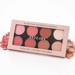 ANYLADY Professional Cosmetics 8-Colour Blush & Highlighter Kit