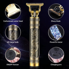 T9 Vintage Dragon Engraved Hair Trimmer - Each
