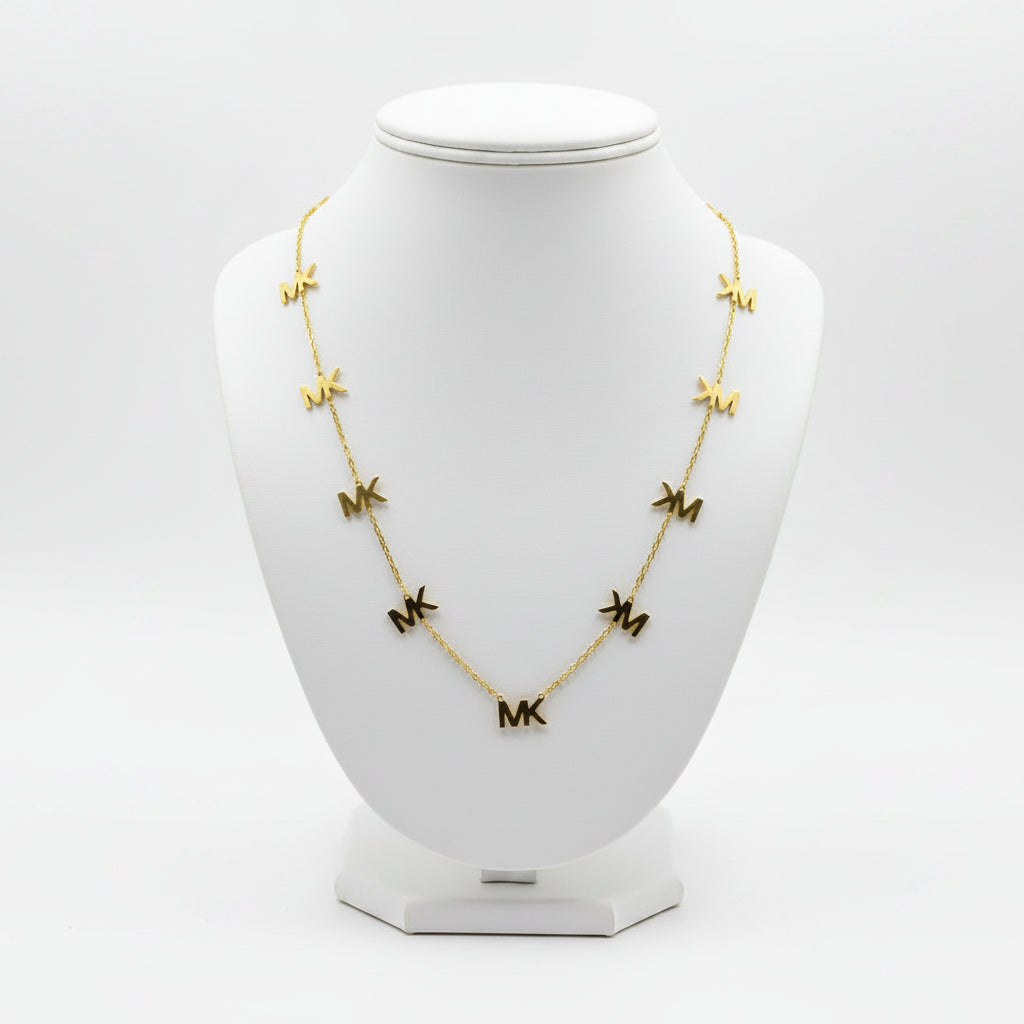 stainless steel MK Logo Station Necklace - Each