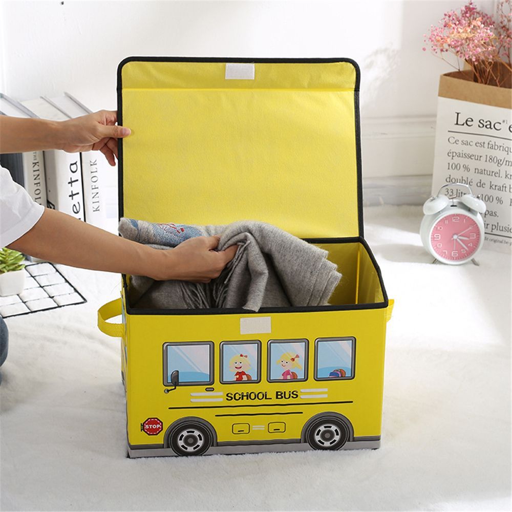 Kids Foldable School Bus Storage Box