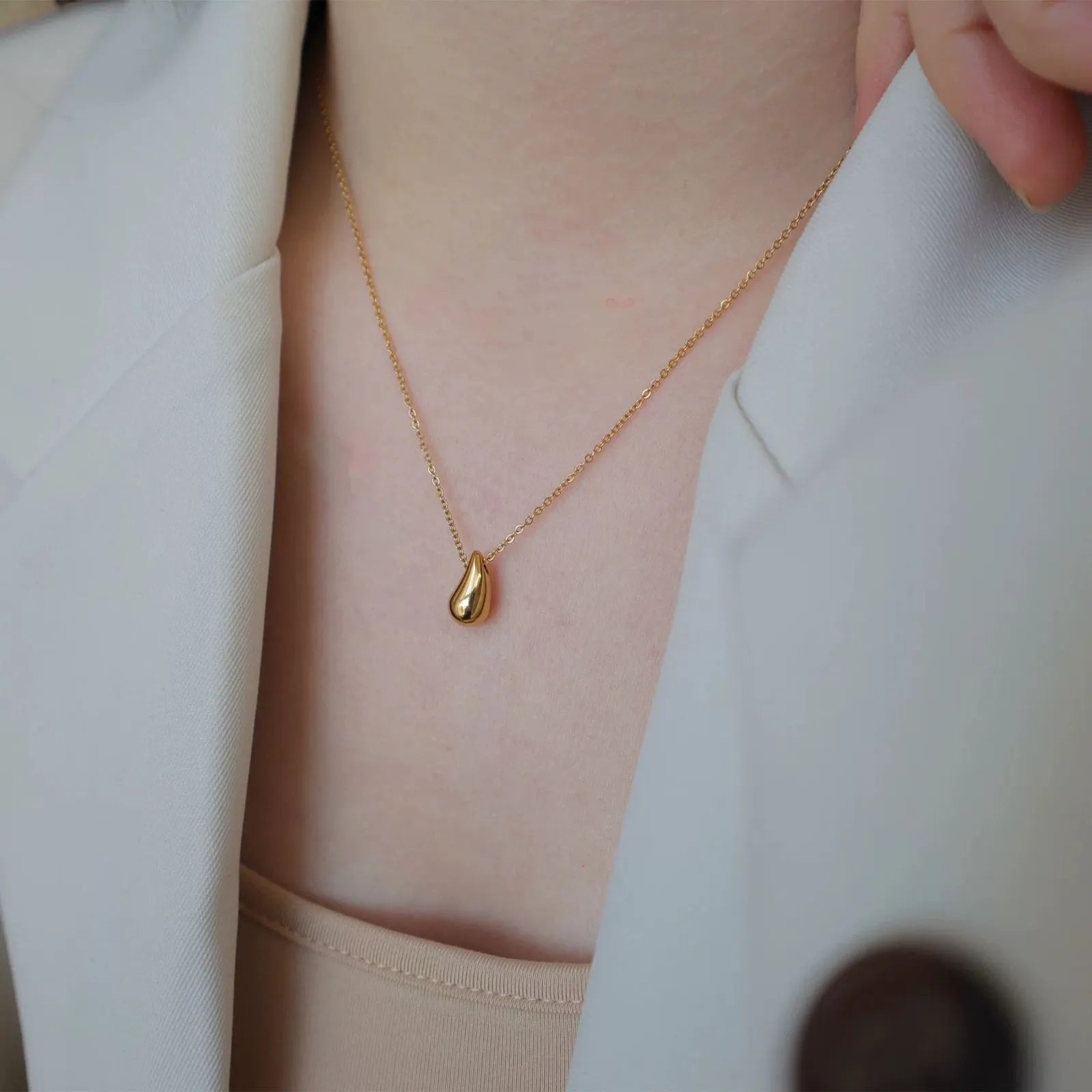 Stainless Steel Rain Drop Chain Locket