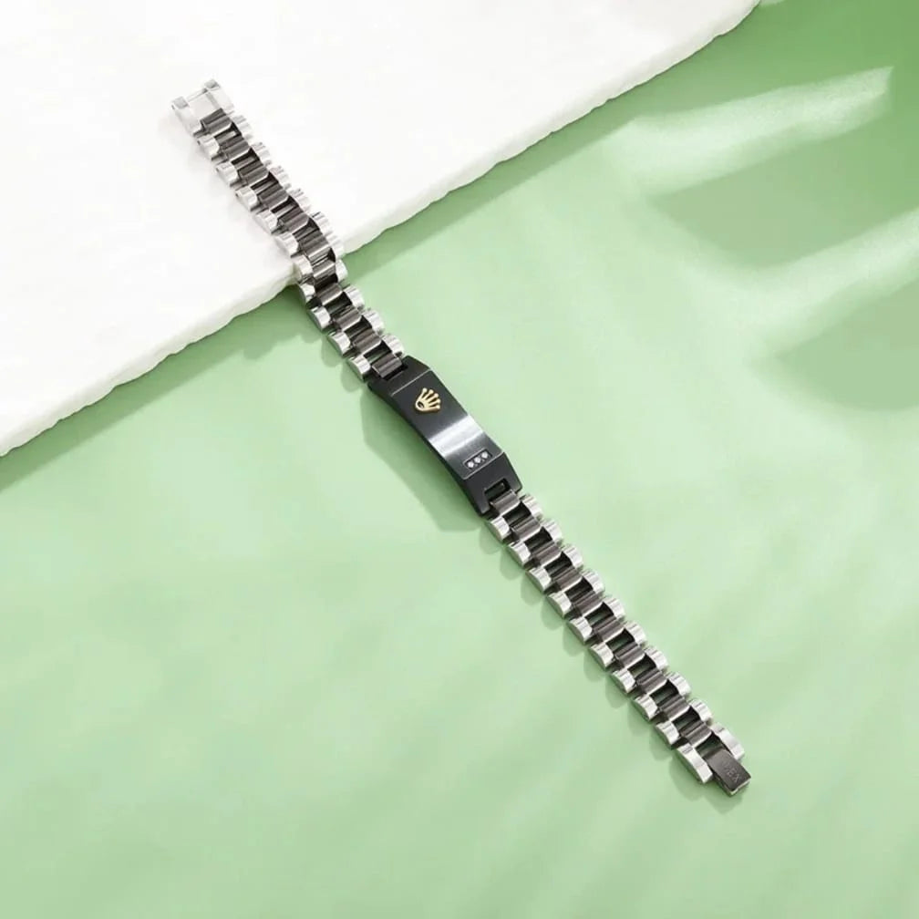 Rolex Style Mens Stainless Steel Chain Bracelet
