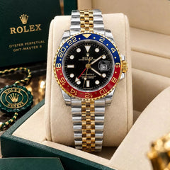 Rolex GMT Style Stainless Steel Watch with Working Date and Butterfly Lock - With Box