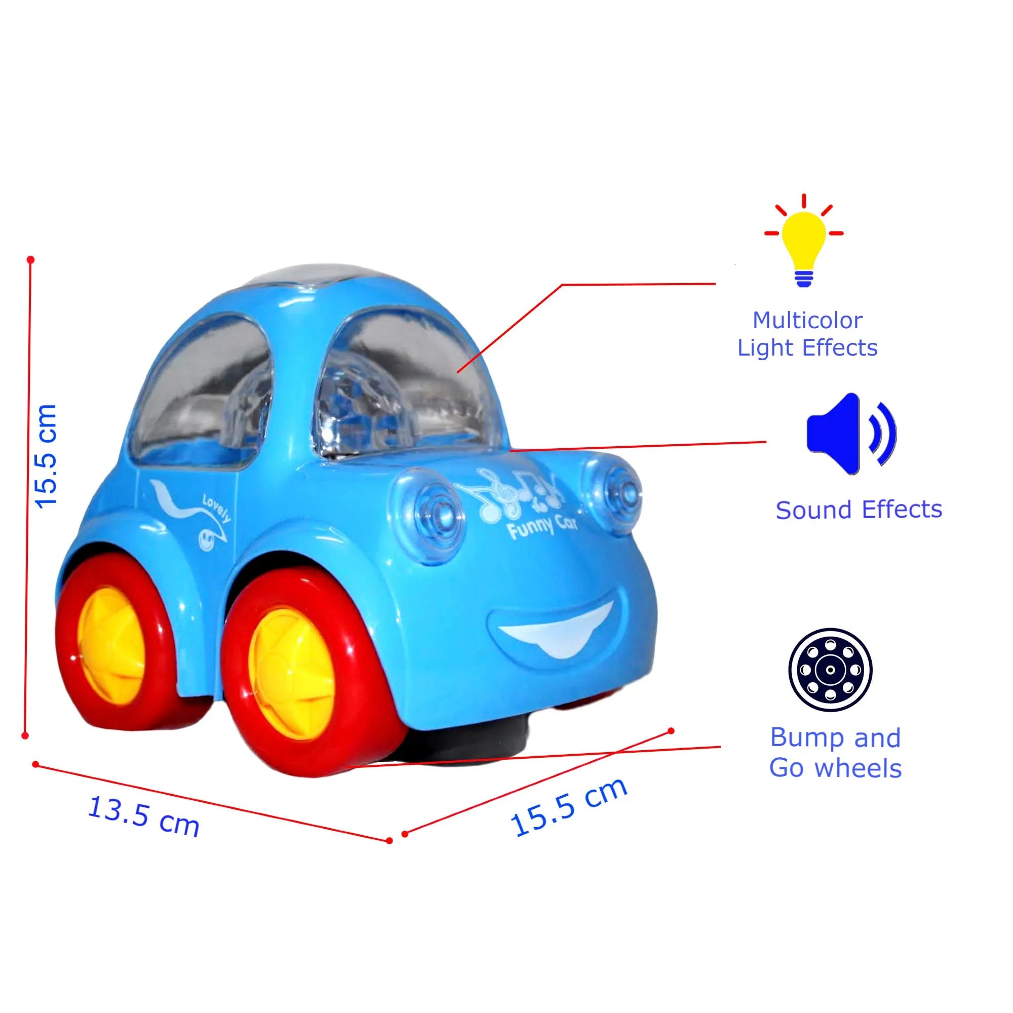 Funny Bump and Go Car Toys for Kids - Each