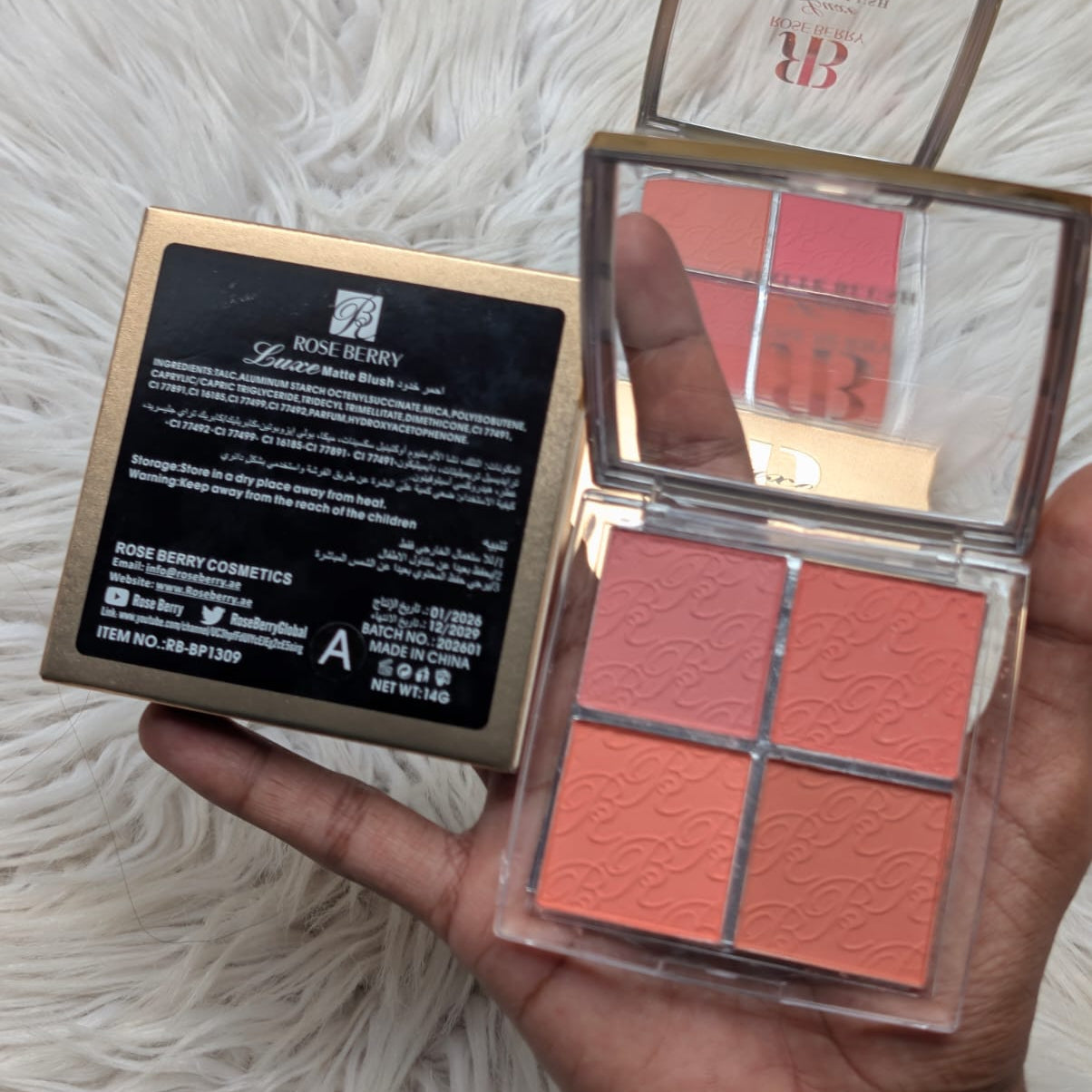 Rose berry matte blush -  14g - 4 Colors