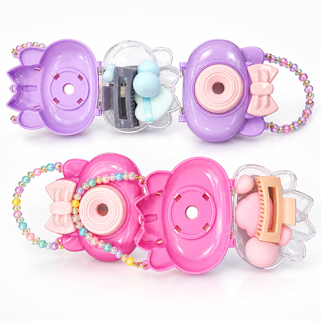 Camera-Shaped For Kids Makeup Sponge and Hair Accessory Set