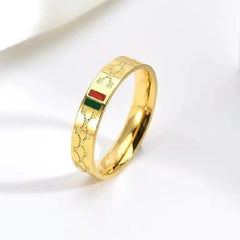 Gold Designer Stripe Band Ring - Each
