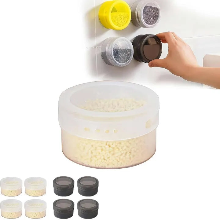 Magnetic Spice Jar Plastic Spice Container Storage Box With Transparent Lid