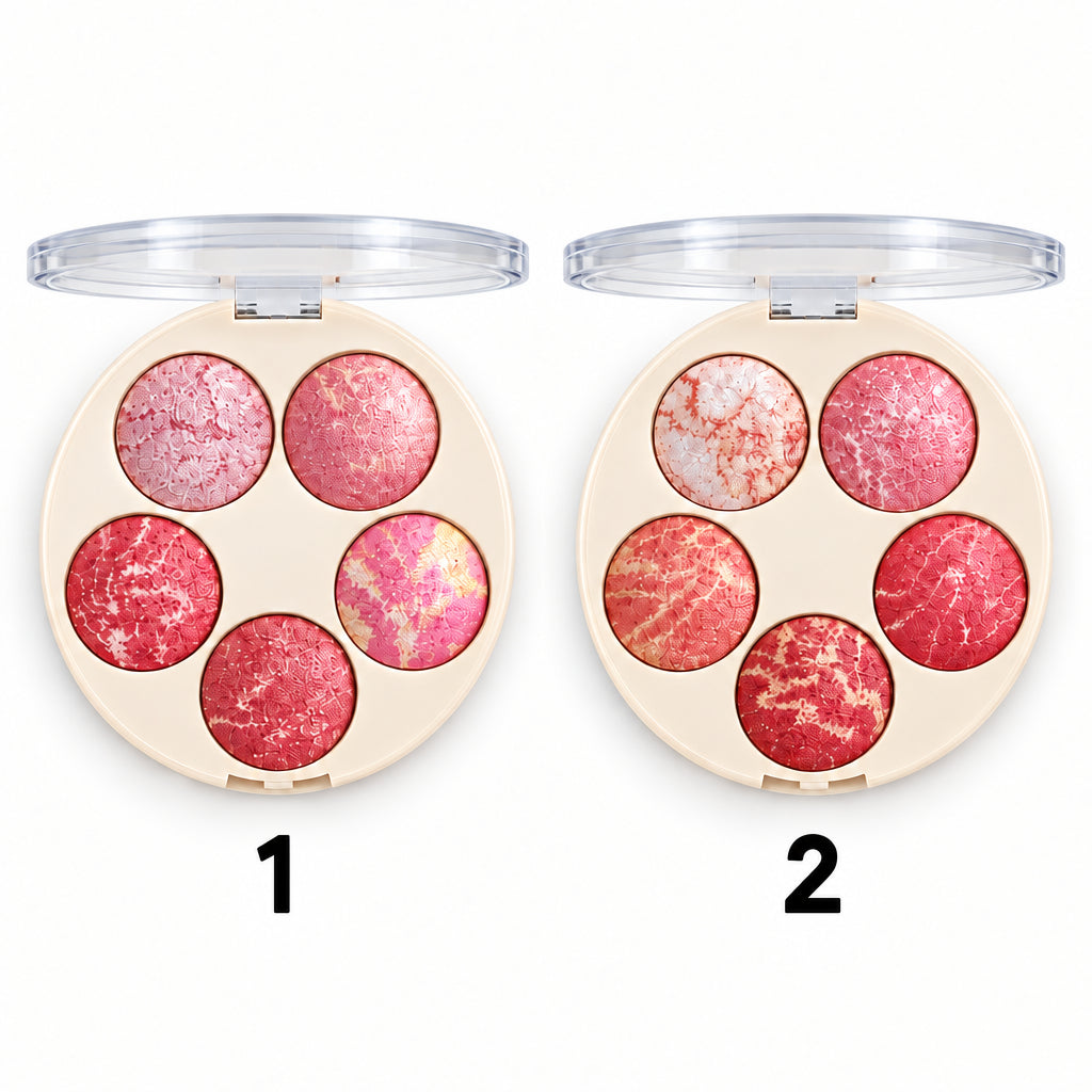 MSYAHO Professional Makeup 5 Color Highlighter & Blusher Palette