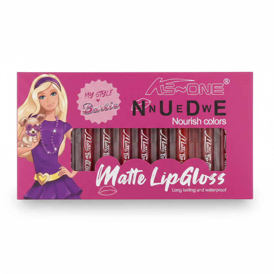 Ks-One Barbie Matte Lip Gloss- Pack of 12