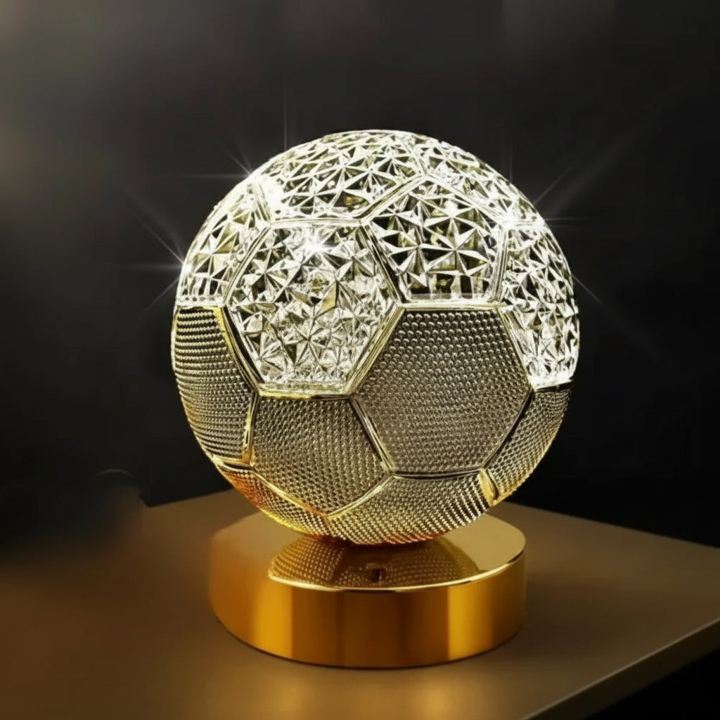 LED Crystal 3D Football Table Lamp