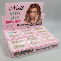 Romantic Myth Cat's Eye Press On Gel Nails - 12 Pcs