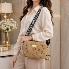 Coach Floral Crossbody Bag with Cherry Charm