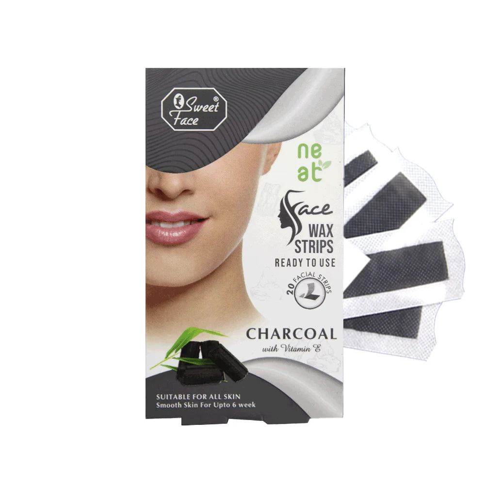 Sweet Face Charcoal Face Wax Strips- 20 Strips