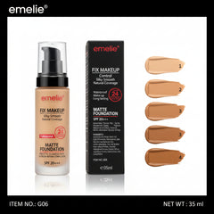 Emelie Fix Makeup Control 24H Matte Waterproof Foundation - 35ml