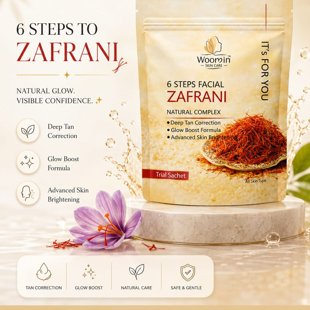 Woomin Skin Care 6 Steps to Zafrani Facial Kit