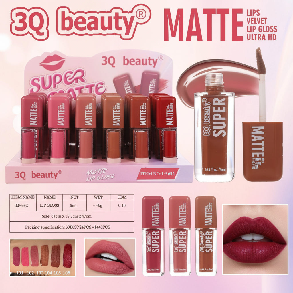 3Q Beauty Lip Gloss Super Matte