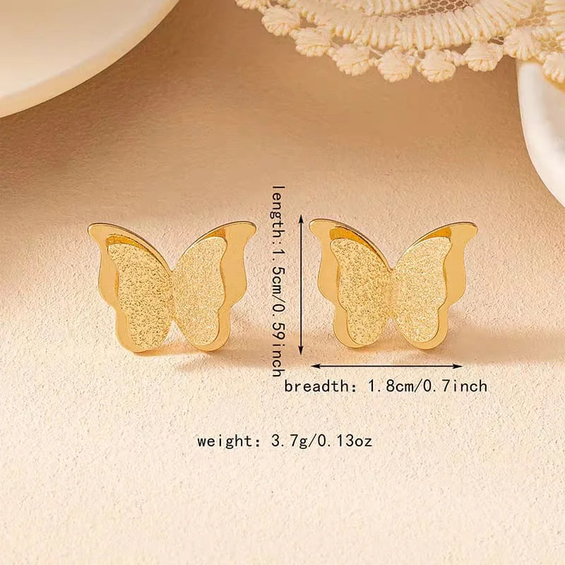 Stainless steel  Butterfly earring - Each