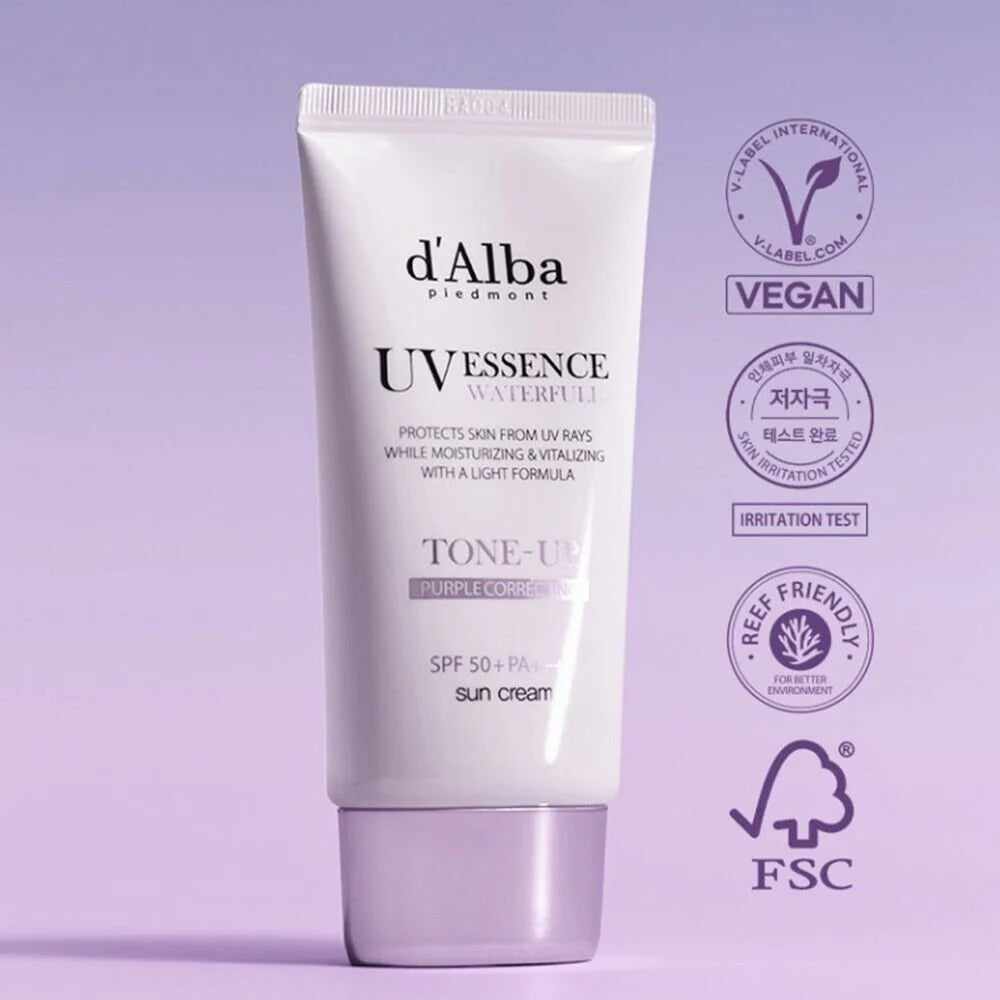 d'Alba Waterfull Purple Tone Up Sun Cream SPF50+ PA++++ - 50ml