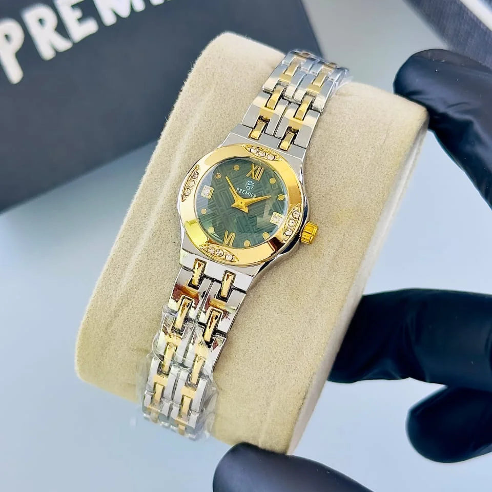 PREMIER Women's Classic Crystal Bezel Stainless Steel Watch