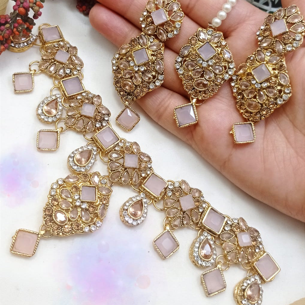 Antique Necklace Set - Stone Work