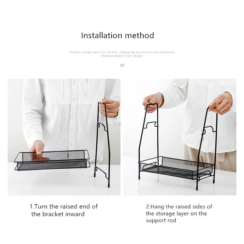 2 Layer Multi-Purpose Mini Portable Iron Organizer