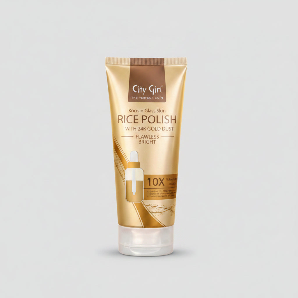 City Girl Korean Glass Skin Rice Polish with 24K Gold Dust - 150ml