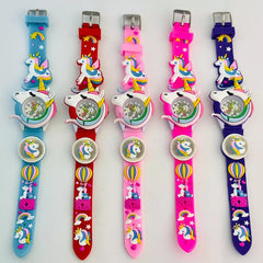 3D Cartoon Unicorn-Themed Children's Quartz Wristwatches