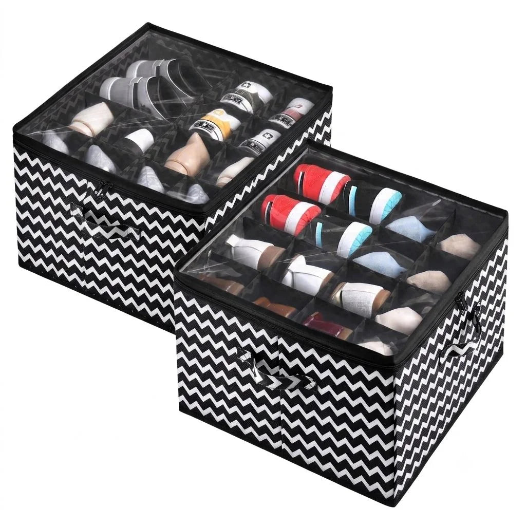Foldable Fabric Shoe Organizer Storage Box - Each
