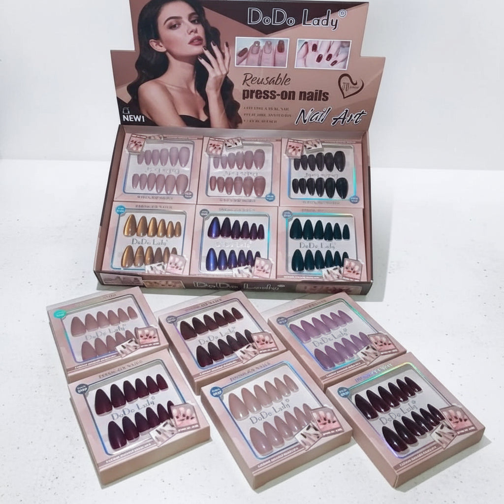 DoDo Lady Reusable Press On Nails Set - 12Pcs