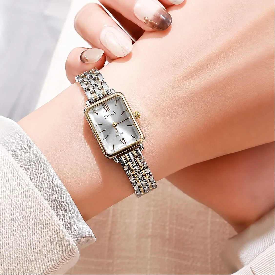 Elegant Small Rectangular Quartz Watch