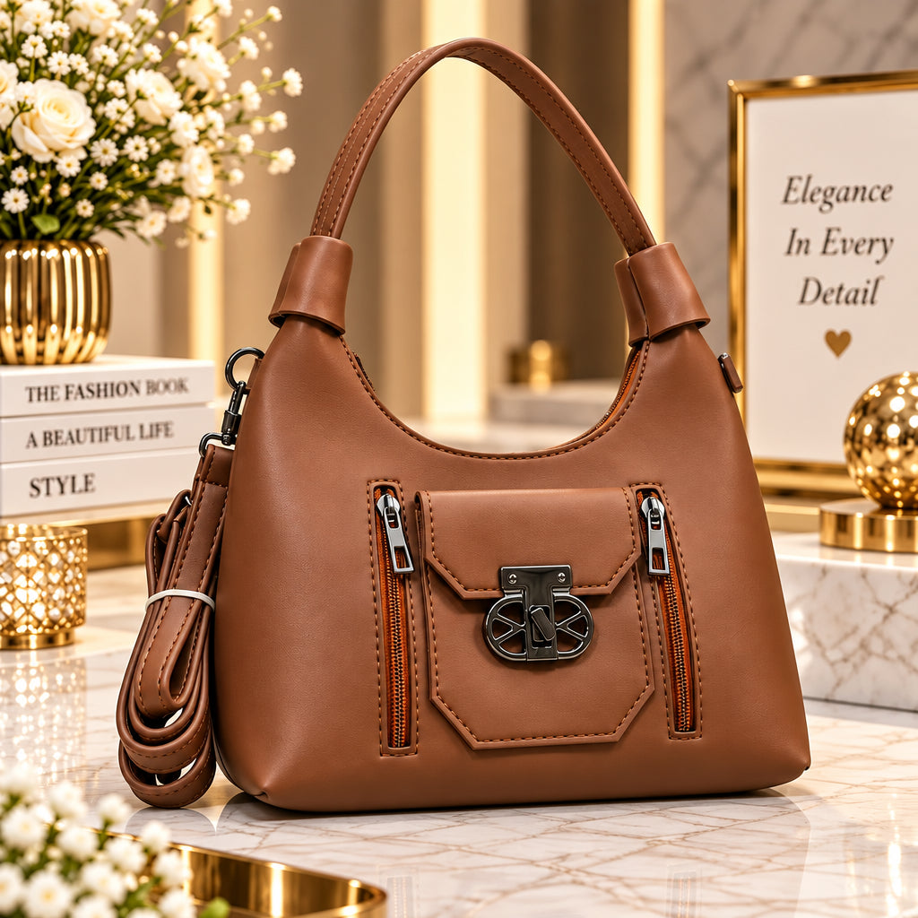 Women's Classic Leatherette Shoulder & Crossbody Bag