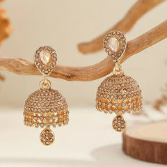 Crystal Pave Teardrop Jhumka Earrings