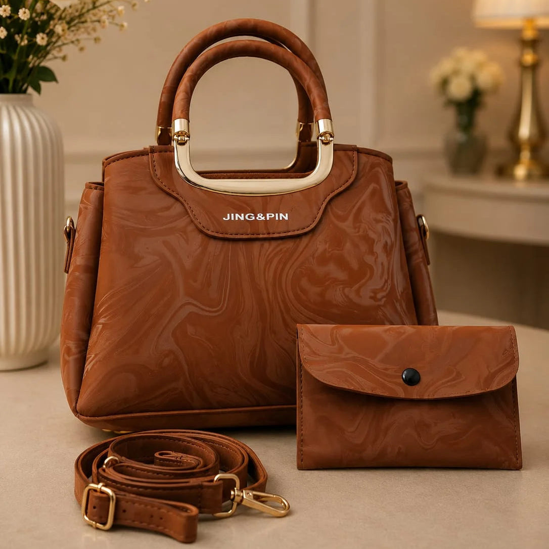Jing & Pin marble-patterned handbag - Each