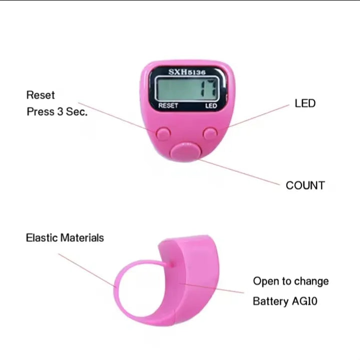 LED Tasbeeh Finger Tally Digital Counter - Each